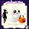 GOOSH 5FT Inflatable Cute Ghost with Pumpkin Bucket – Light-Up Halloween Yard Decoration